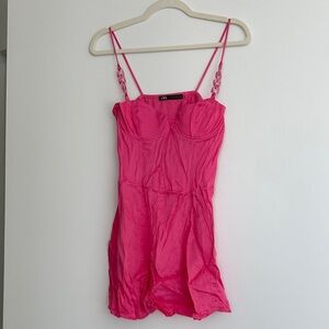 Zara Pink Spaghetti Strap Dress
